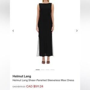Helmut Lang Black Sheer Maxi Dress
